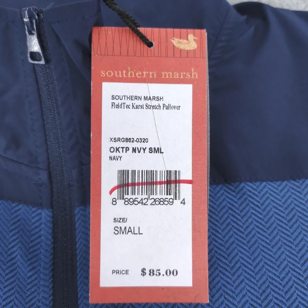 Southern Marsh FieldTec Karst Pullover Mens Small Blue Quarter Zip Stretch